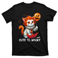 Funny Clown Cute To Spooky Cat Halloween T-Shirt