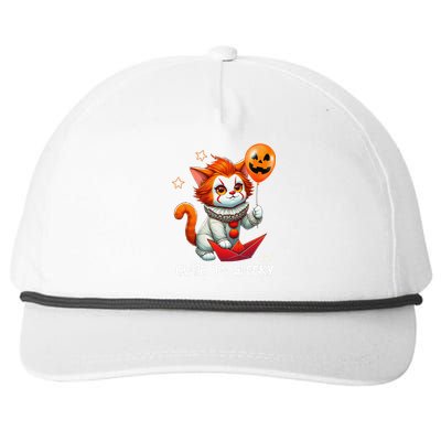 Funny Clown Cute To Spooky Cat Halloween Snapback Five-Panel Rope Hat