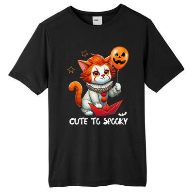 Funny Clown Cute To Spooky Cat Halloween Tall Fusion ChromaSoft Performance T-Shirt