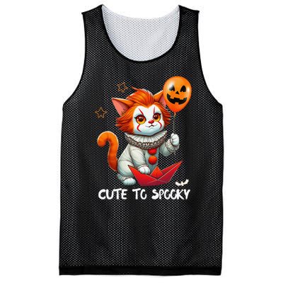 Funny Clown Cute To Spooky Cat Halloween Mesh Reversible Basketball Jersey Tank