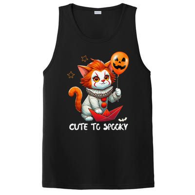 Funny Clown Cute To Spooky Cat Halloween PosiCharge Competitor Tank