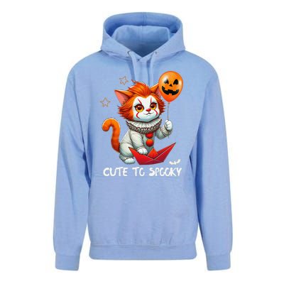 Funny Clown Cute To Spooky Cat Halloween Unisex Surf Hoodie