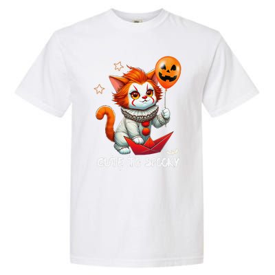 Funny Clown Cute To Spooky Cat Halloween Garment-Dyed Heavyweight T-Shirt