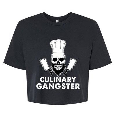 Funny Chefs Culinary Gangster Bearded Skull Cooking Gift Bella+Canvas Jersey Crop Tee