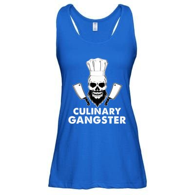 Funny Chefs Culinary Gangster Bearded Skull Cooking Gift Ladies Essential Flowy Tank