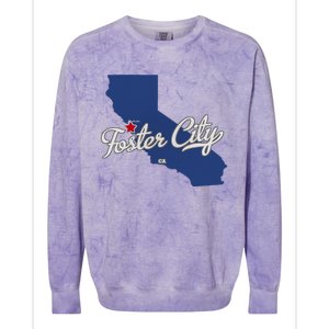 Foster City California CA Map Colorblast Crewneck Sweatshirt