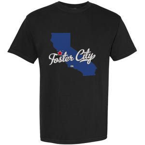 Foster City California CA Map Garment-Dyed Heavyweight T-Shirt