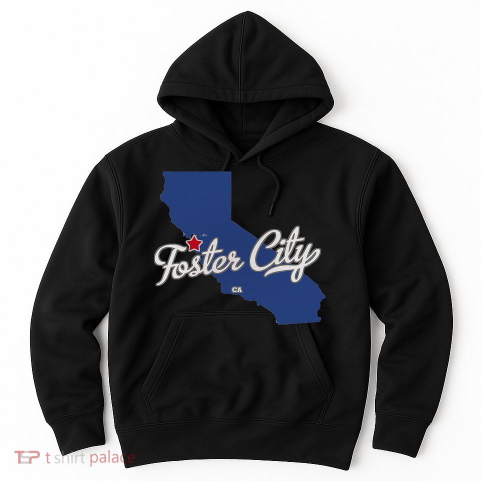 Foster City California CA Map Hoodie