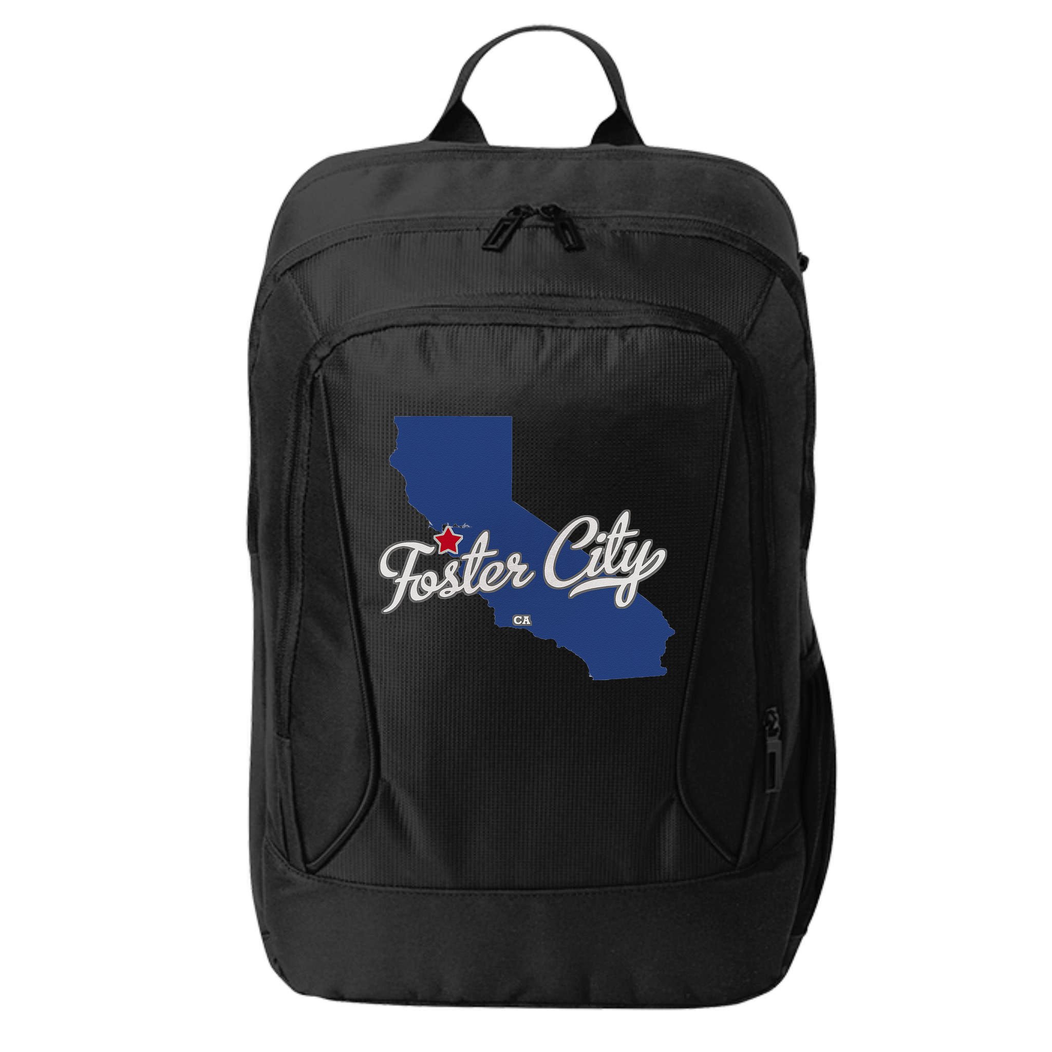 Foster City California CA Map City Backpack