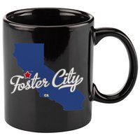 Foster City California CA Map 11oz C Handle Ceramic Mug