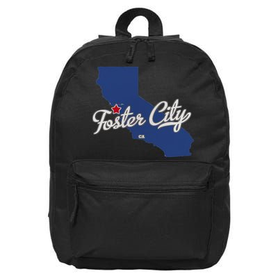 Foster City California CA Map 16 in Basic Backpack