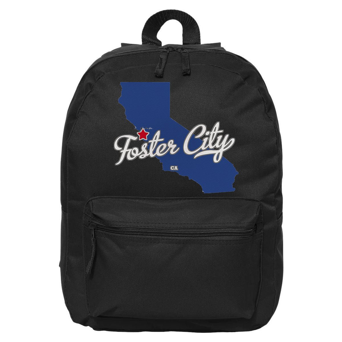 Foster City California CA Map 16 in Basic Backpack