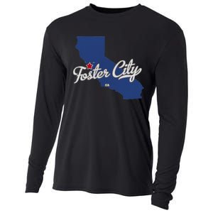 Foster City California CA Map Cooling Performance Long Sleeve Crew