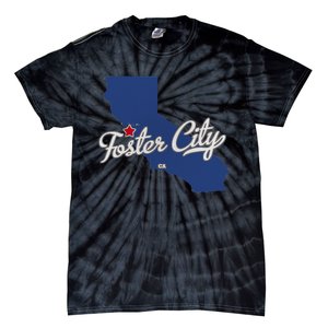 Foster City California CA Map Tie-Dye T-Shirt