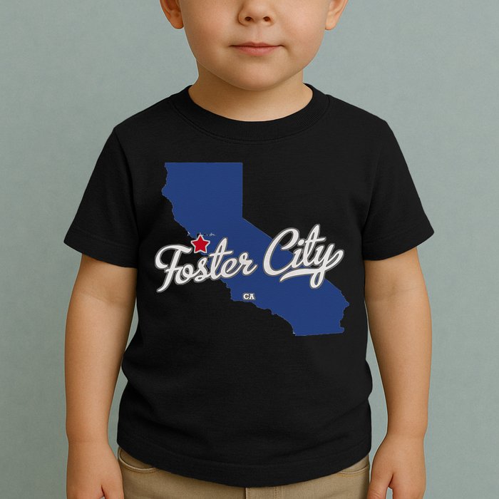 Foster City California CA Map Toddler T-Shirt