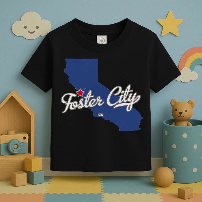 Foster City California CA Map Toddler T-Shirt