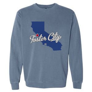 Foster City California CA Map Garment-Dyed Sweatshirt