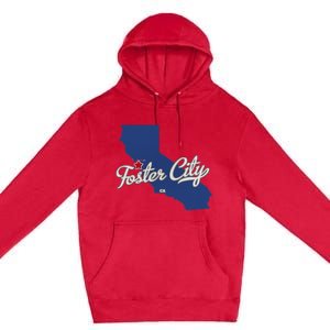 Foster City California CA Map Premium Pullover Hoodie