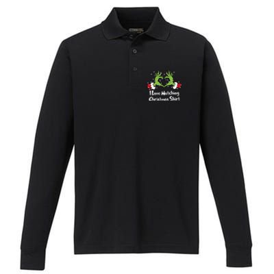 Funny Couple Christmas I Love Matching Christmas Xmas  Performance Long Sleeve Polo