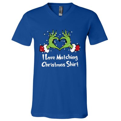 Funny Couple Christmas I Love Matching Christmas Xmas  V-Neck T-Shirt