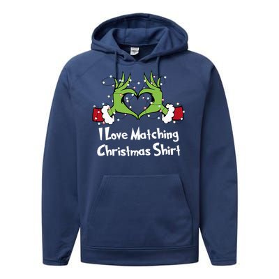 Funny Couple Christmas I Love Matching Christmas Xmas  Performance Fleece Hoodie