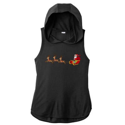 Father Christmas Comes To You At Christmas Gift Ladies PosiCharge Tri-Blend Wicking Draft Hoodie Tank