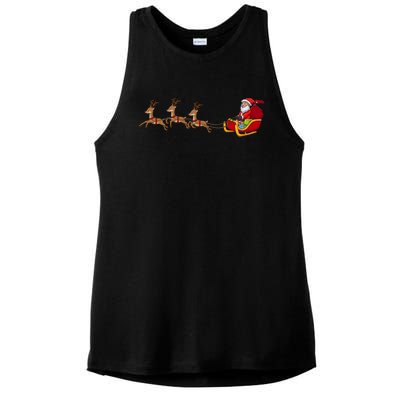 Father Christmas Comes To You At Christmas Gift Ladies PosiCharge Tri-Blend Wicking Tank