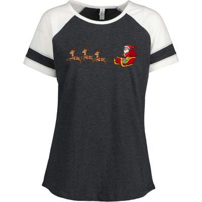 Father Christmas Comes To You At Christmas Gift Enza Ladies Jersey Colorblock Tee