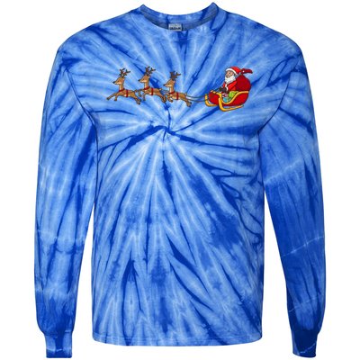 Father Christmas Comes To You At Christmas Gift Tie-Dye Long Sleeve Shirt