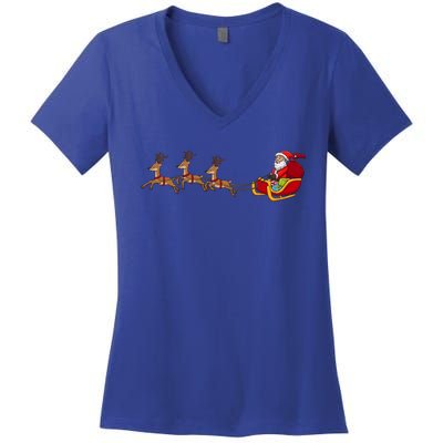 Father Christmas Comes To You At Christmas Gift Women's V-Neck T-Shirt