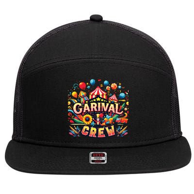 Funny Carnival Crew Circus Party Staff Costume 7 Panel Mesh Trucker Snapback Hat