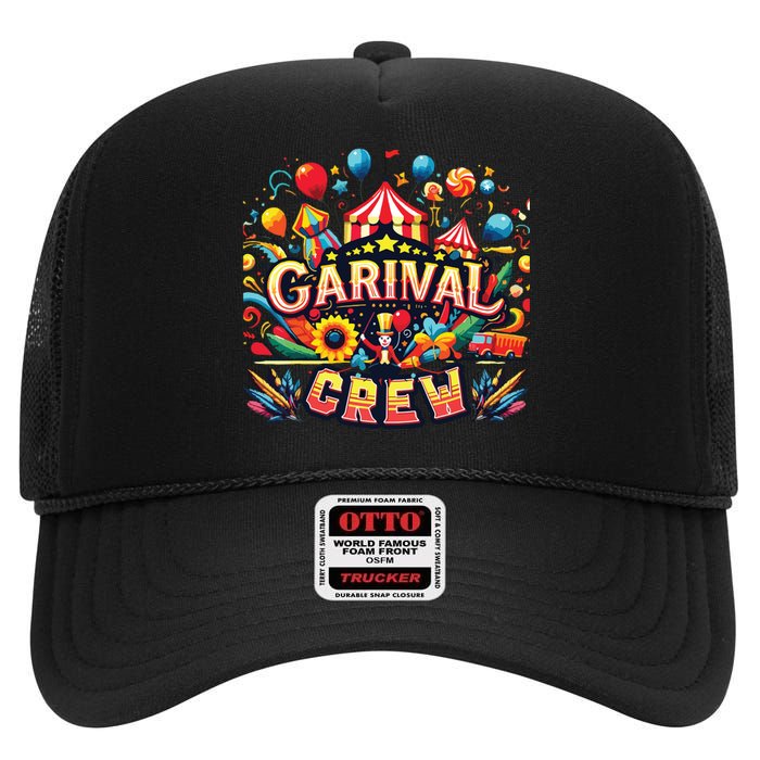 Funny Carnival Crew Circus Party Staff Costume High Crown Mesh Back Trucker Hat