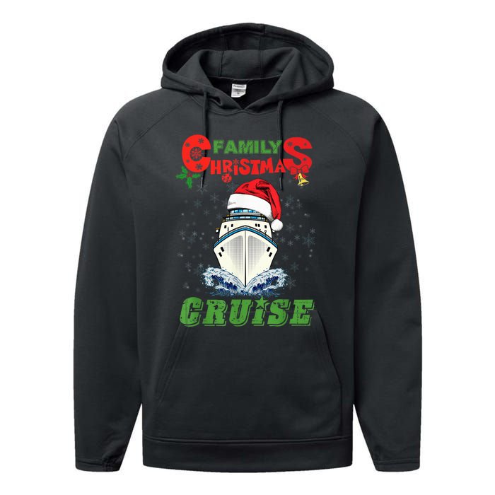 Family Christmas Cruise , Wo, Girls and Boy Sailing Performance Fleece Hoodie