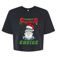 Family Christmas Cruise , Wo, Girls and Boy Sailing Bella+Canvas Jersey Crop Tee