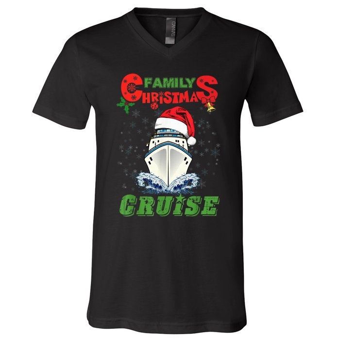 Family Christmas Cruise , Wo, Girls and Boy Sailing V-Neck T-Shirt