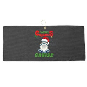 Family Christmas Cruise , Wo, Girls and Boy Sailing Large Microfiber Waffle Golf Towel