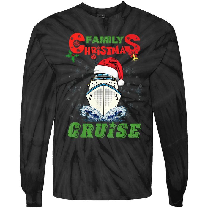 Family Christmas Cruise , Wo, Girls and Boy Sailing Tie-Dye Long Sleeve Shirt