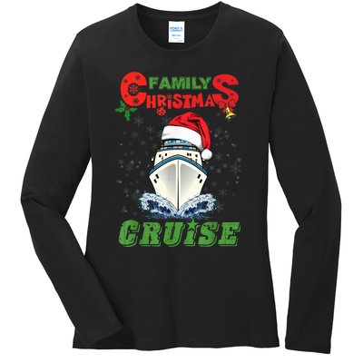 Family Christmas Cruise , Wo, Girls and Boy Sailing Ladies Long Sleeve Shirt