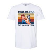 Funny Cat Childless Cat Ladies Vote The Riveter Retro Softstyle CVC T-Shirt