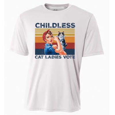 Funny Cat Childless Cat Ladies Vote The Riveter Retro Cooling Performance Crew T-Shirt