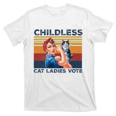 Funny Cat Childless Cat Ladies Vote The Riveter Retro T-Shirt