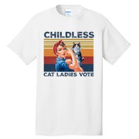 Funny Cat Childless Cat Ladies Vote The Riveter Retro Tall T-Shirt