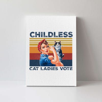 Funny Cat Childless Cat Ladies Vote The Riveter Retro Canvas