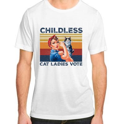 Funny Cat Childless Cat Ladies Vote The Riveter Retro Adult ChromaSoft Performance T-Shirt