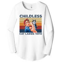 Funny Cat Childless Cat Ladies Vote The Riveter Retro Women's Perfect Tri Tunic Long Sleeve Shirt