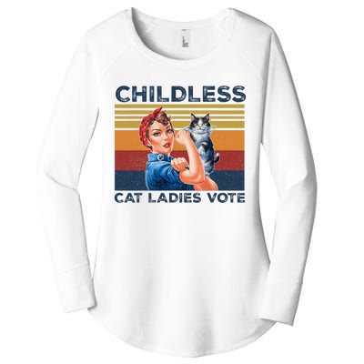 Funny Cat Childless Cat Ladies Vote The Riveter Retro Women's Perfect Tri Tunic Long Sleeve Shirt