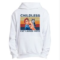 Funny Cat Childless Cat Ladies Vote The Riveter Retro Urban Pullover Hoodie