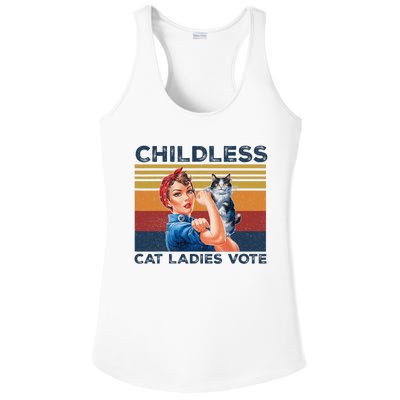 Funny Cat Childless Cat Ladies Vote The Riveter Retro Ladies PosiCharge Competitor Racerback Tank