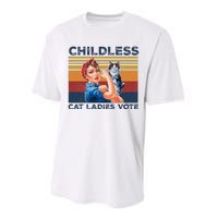 Funny Cat Childless Cat Ladies Vote The Riveter Retro Performance Sprint T-Shirt