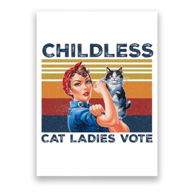 Funny Cat Childless Cat Ladies Vote The Riveter Retro Poster